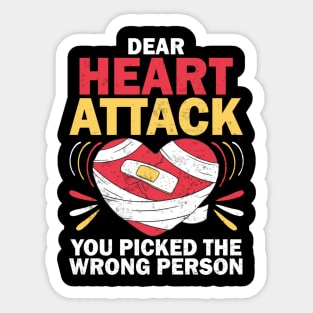 Heart Attack Survivor Funny Heart Surgery Quotes Sticker